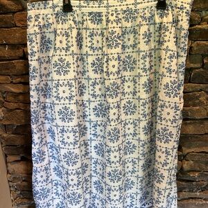 Talbots Blue and White Eyelet Skirt
